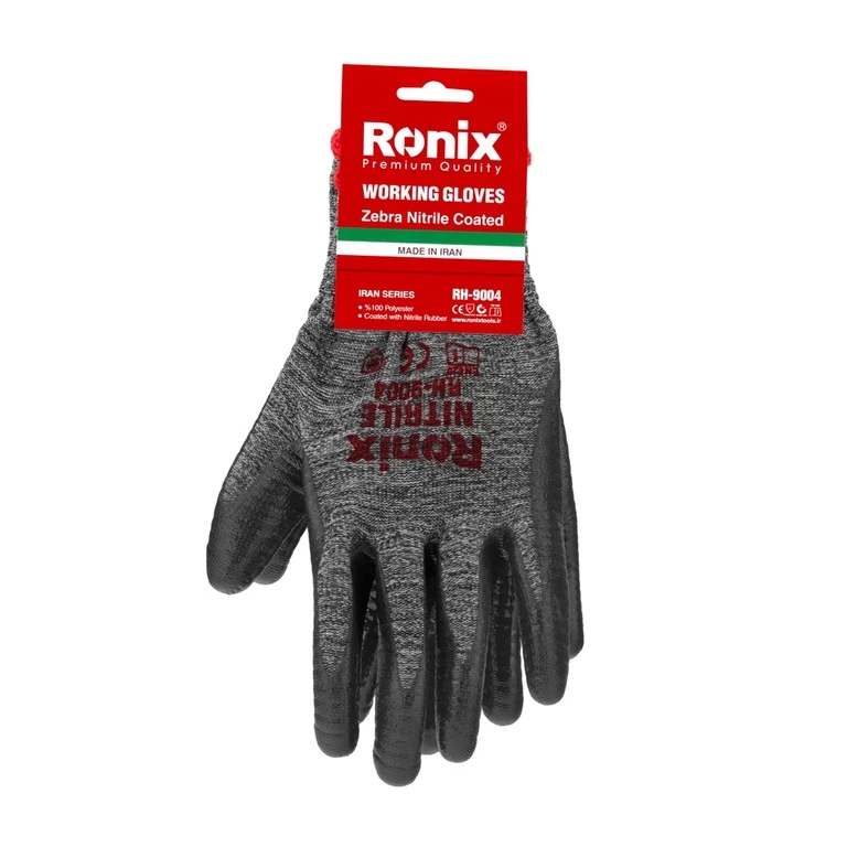 دستکش ایمنی نیتریل شیاری رونیکس مدل RH-۹۰۰۴